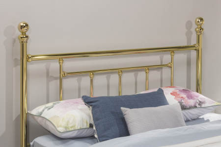 Hillsdale FurnitureQueen Chelsea Metal Headboard with Frame in Classic Brass