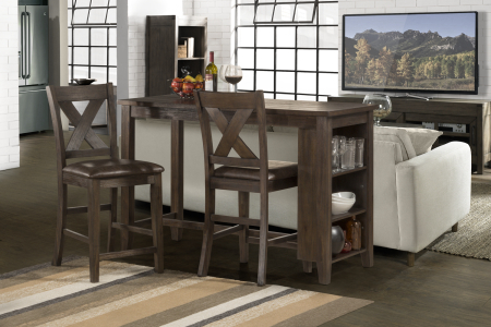 Hillsdale FurnitureSpencer Wood Dining Set in Dark Espresso Wire Brush