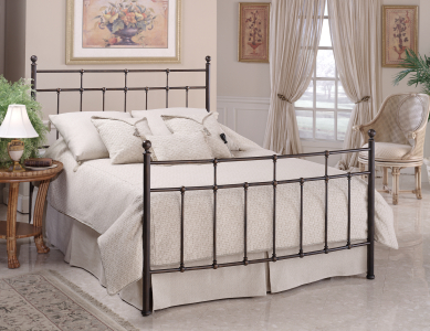 Hillsdale FurnitureKing Providence Metal Bed with Frame in Antique Bronze