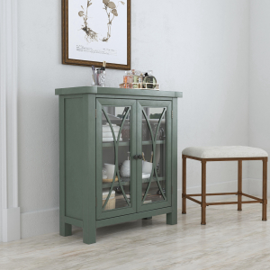 Hillsdale Furniture2 Door Bayside Wood Cabinet in Robin Egg Blue