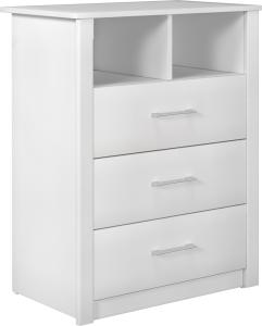 Hillsdale FurnitureCoby Wood 3 Drawer Dresser in White