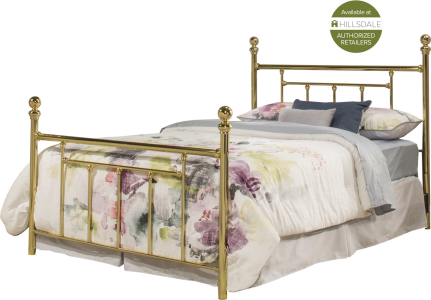 Hillsdale FurnitureKing Chelsea Metal Bed in Classic Brass