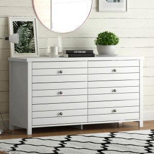 Hillsdale FurnitureHarmony Wood 6 Drawer Dresser in Matte White