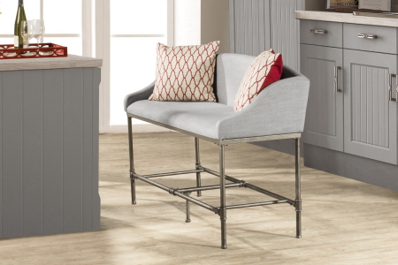 Hillsdale FurnitureCounter Dillon Metal Dining Bench in Textured Silver
