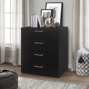 Hillsdale FurnitureLundy Wood 4 Drawer Dresser in Black