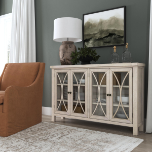 Hillsdale Furniture4 Door Bayside Wood Cabinet in Antique White
