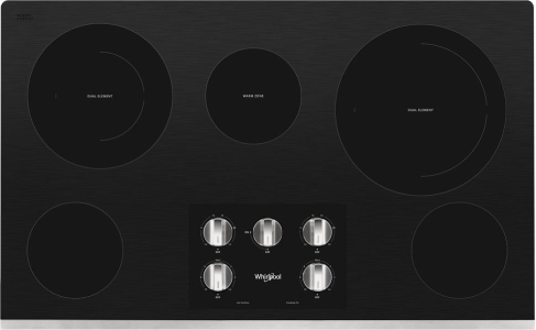 Whirlpool36-inch Electric Ceramic Glass Cooktop with Two Dual Radiant Elements