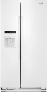 Maytag36-Inch Wide Side-by-Side Refrigerator with Exterior Ice and Water Dispenser - 25 Cu. Ft.