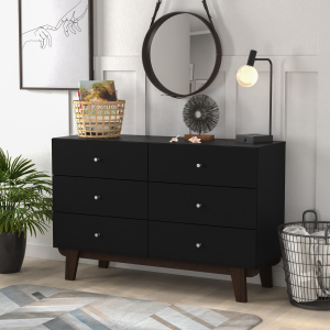Hillsdale FurnitureKincaid Wood 6 Drawer Dresser in Matte Black