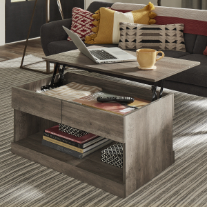Hillsdale FurnitureBrindle Wood Lift Top Coffee Table in Weathered Gray