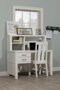 Hillsdale FurnitureHighlands Wood Desk With Hutch and Chair in White