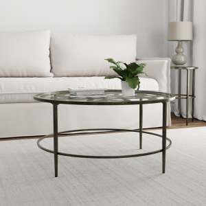 Hillsdale FurnitureCoffee Table Marsala Metal Coffee Table in Gray with Brown Rub