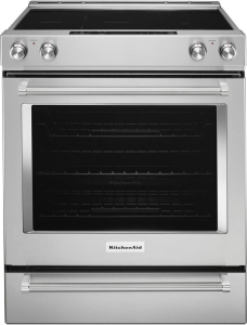 KitchenAid30-Inch 5-Element Electric Convection Slide-In Range with Baking Drawer