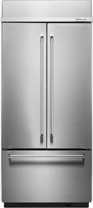 KitchenAid20.8 Cu. Ft. 36" Width Built In Stainless Steel French Door Refrigerator with Platinum Interior Design