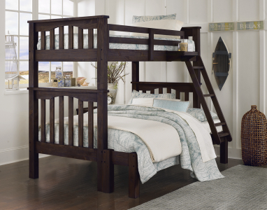 Hillsdale FurnitureTwin/Full Highlands Wood Bunk Bed in Espresso