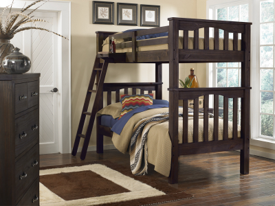 Hillsdale FurnitureTwin Highlands Wood Bunk Bed With Nightstand in Espresso