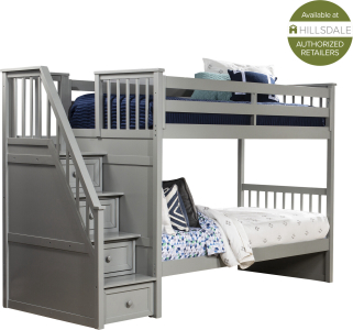 Hillsdale FurnitureTwin Schoolhouse 4.0 Wood Bunk Bed in Gray
