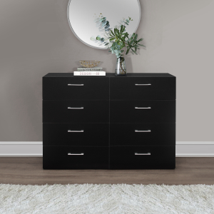 Hillsdale FurnitureLundy Wood 8 Drawer Dresser in Black