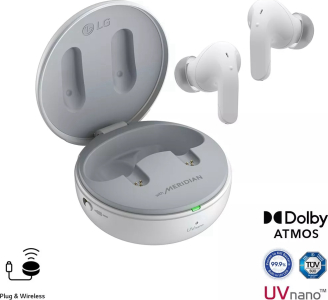 LG AppliancesLG TONE Free &reg; T90 Dolby Atmos&reg; with Dolby Head Tracking&trade; True Wireless Bluetooth Earbuds, White