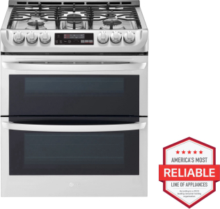 LG Appliances6.9 cu. ft. Smart wi-fi Enabled Gas Double Oven Slide-In Range with ProBake Convection&reg; and EasyClean&reg;